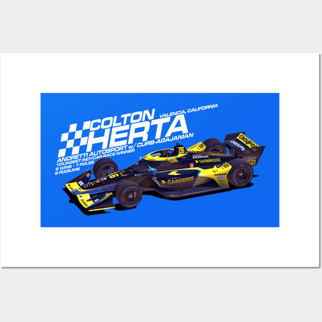 Colton Herta 2022 (white) Wall Art by Sway Bar Designs